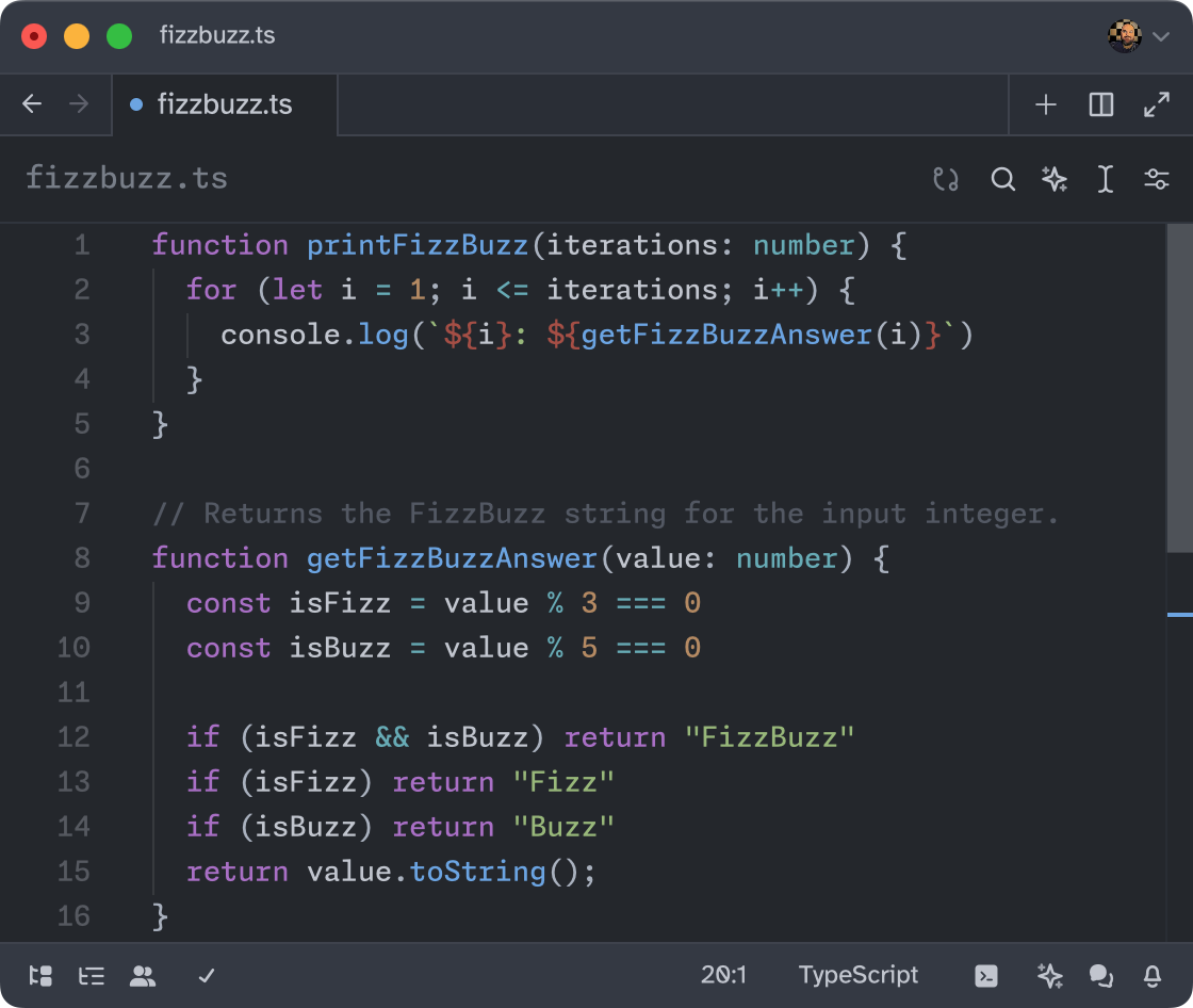 Zed's default syntax highlighting